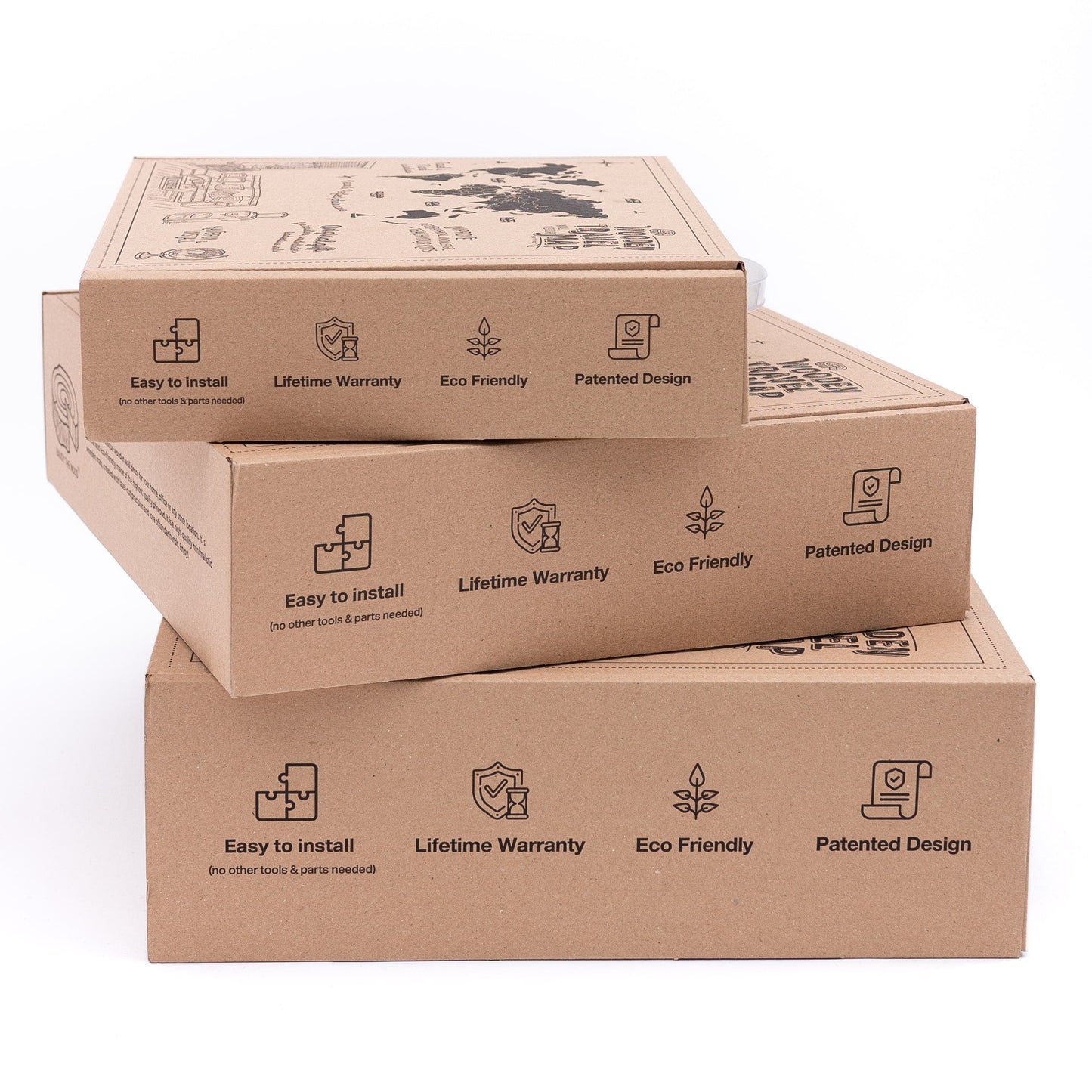 3D LUMINOUS LED Wooden World Map 2.0 Urban