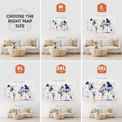 3D LED / LUMINOUS Wooden World Map 3.0 Aqua