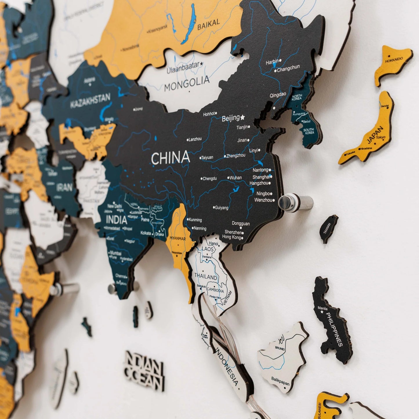 3D LED / LUMINOUS Wooden World Map 3.0 Country