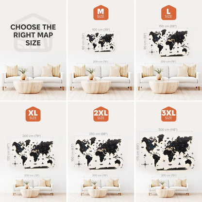 3D LED / LUMINOUS Wooden World Map 3.0 Midnight