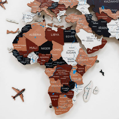 3D LED / LUMINOUS Wooden World Map 3.0 Rustic