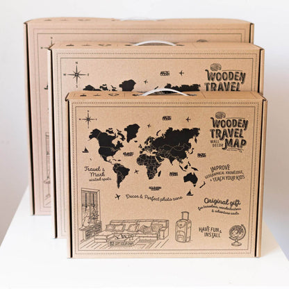 3D LED / LUMINOUS Wooden World Map 3.0 Rustic