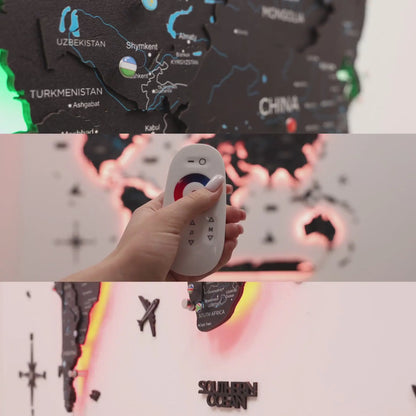 3D LED / LUMINOUS Wooden World Map 3.0 Space
