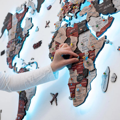 3D LED / LUMINOUS Wooden World Map 3.0 Urban