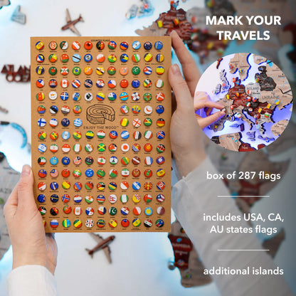 3D LED / LUMINOUS Wooden World Map 3.0 Urban