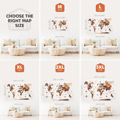 3D LED Wooden World Map 3.0 Multicolor