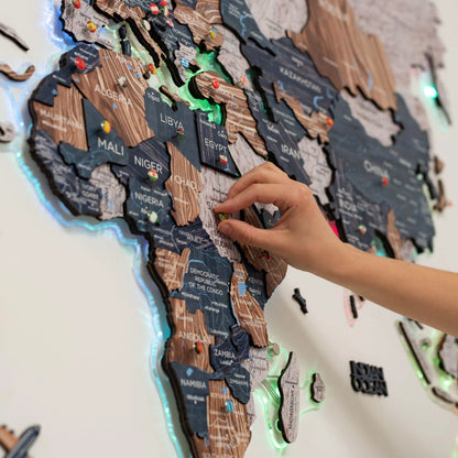 3D LUMINOUS LED Wooden World Map 2.0 Mystery