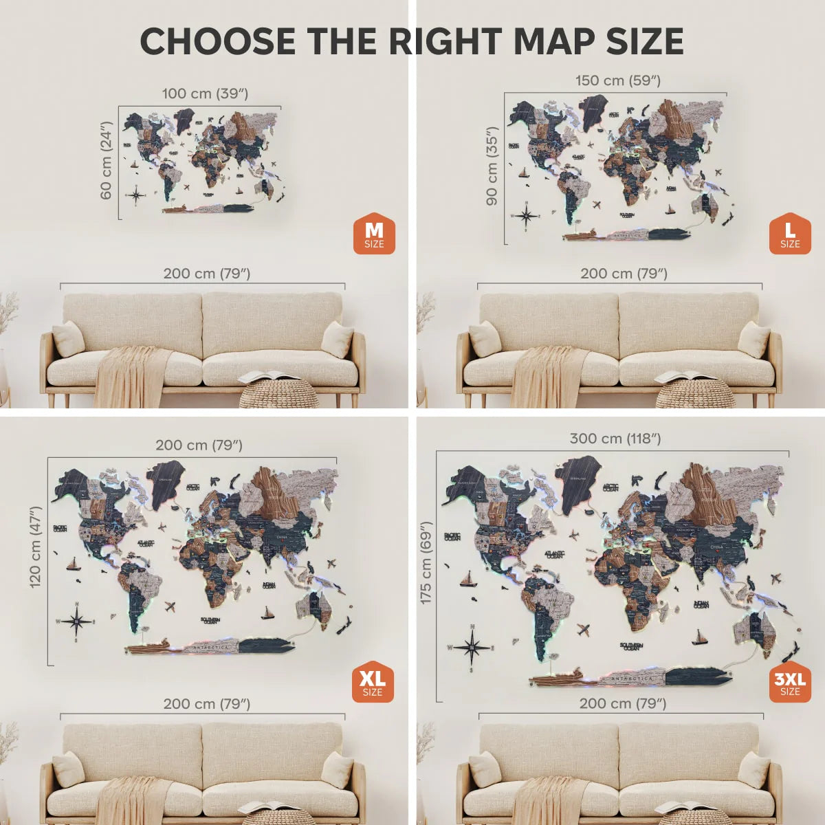 3D LUMINOUS LED Wooden World Map 2.0 Mystery