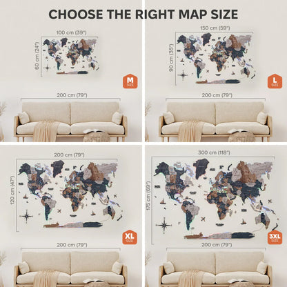 3D LUMINOUS LED Wooden World Map 2.0 Mystery