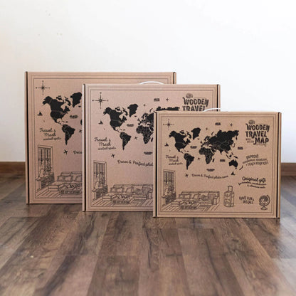 3D LUMINOUS LED Wooden World Map 2.0 Nordik
