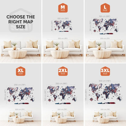 3D Wooden World Map Alcor