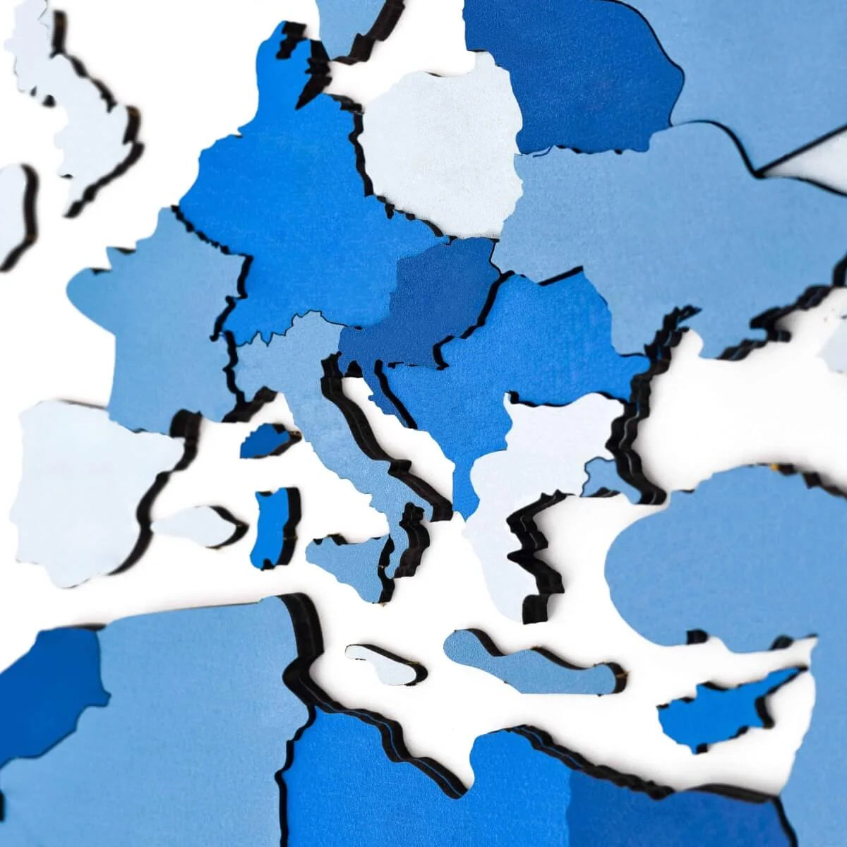 3D Wooden World Map Azure