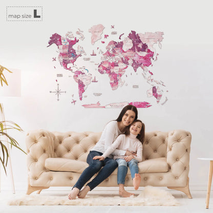 3D Wooden World Map Dream