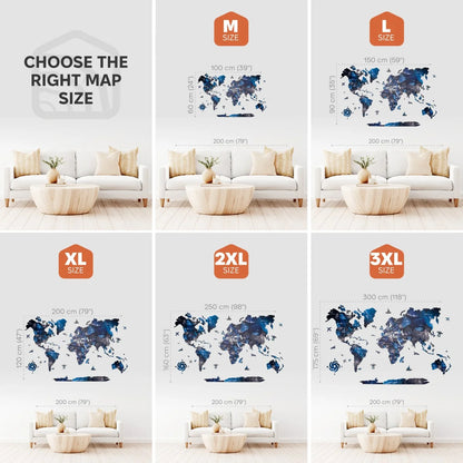 3D Wooden World Map Space